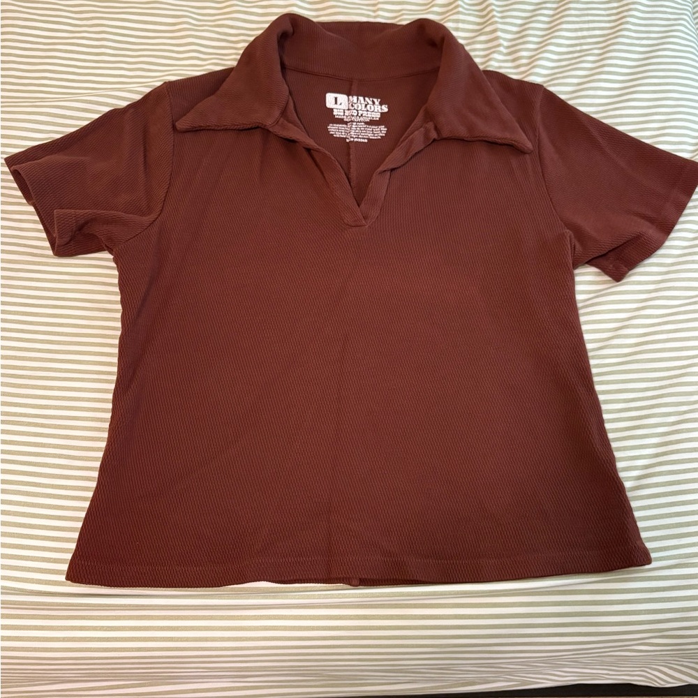 Big Bud Press Brown Fitted Polo Short Sleeve